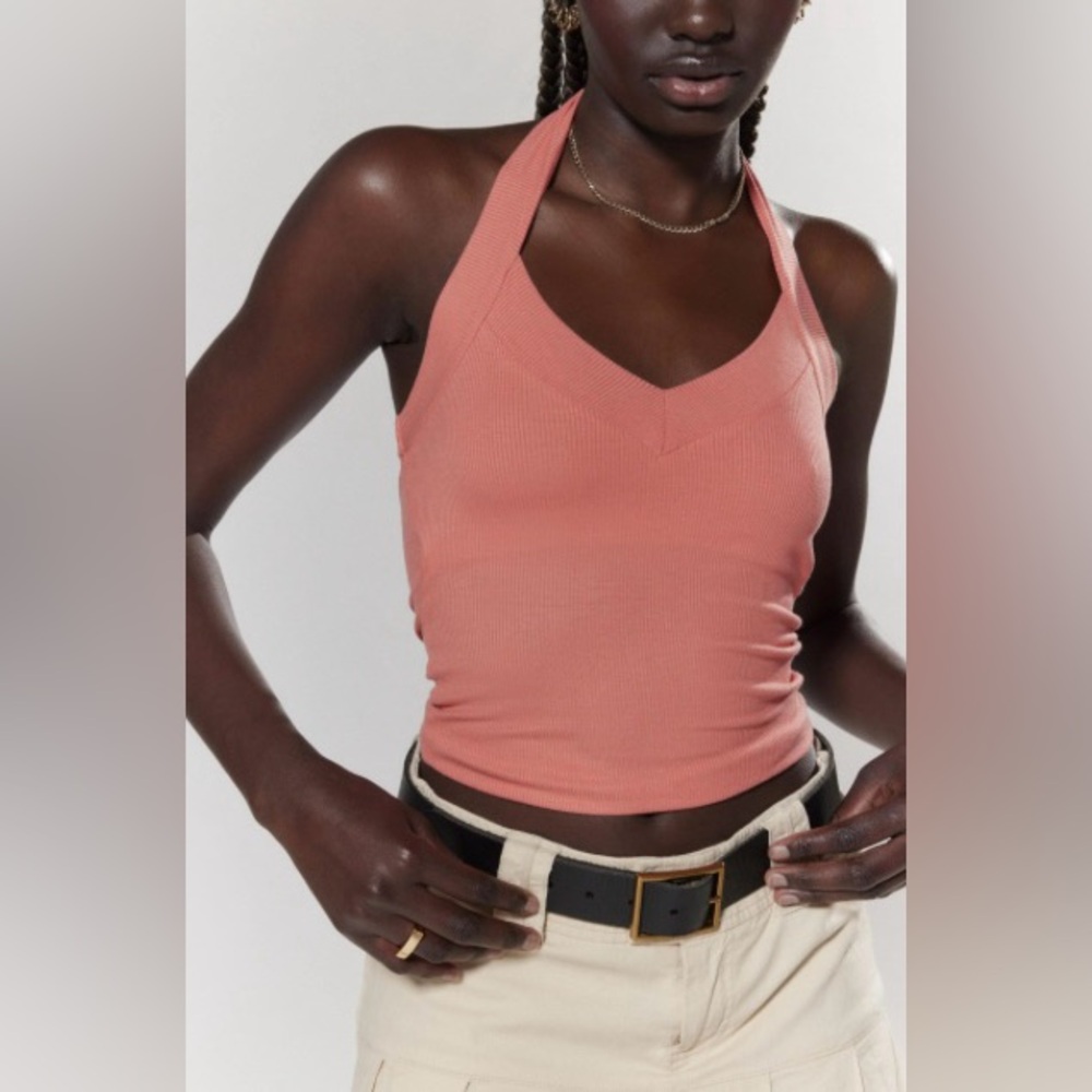 NWOT URBAN OUTFITTERS SILENCE + NOISE CORAL HALTER NECK TOP